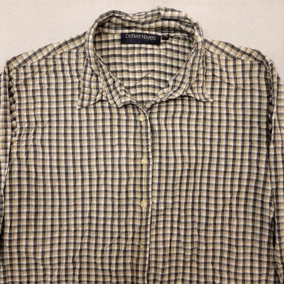 Denver Hayes Flannel Long Sleeve Button Up Shirt Mens Size Extra Large XL Green - Picture 1 of 10